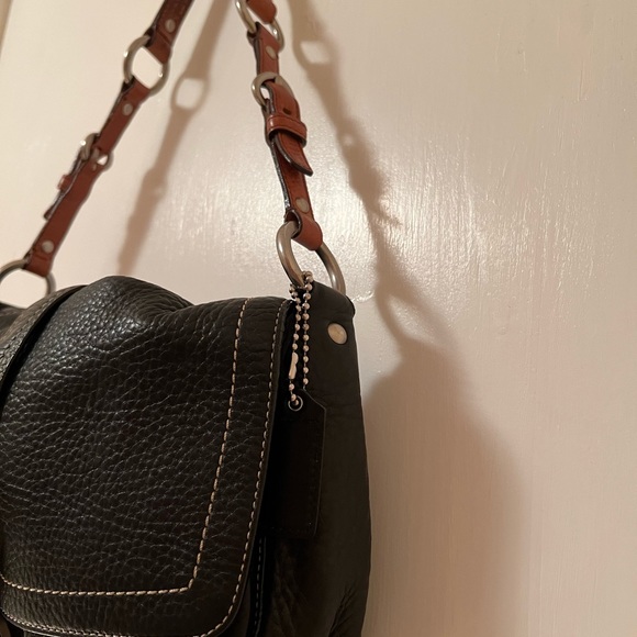 Coach Chelsea Black Pebbled Leather Shoulder Bag (F10893) - Picture 6 of 13